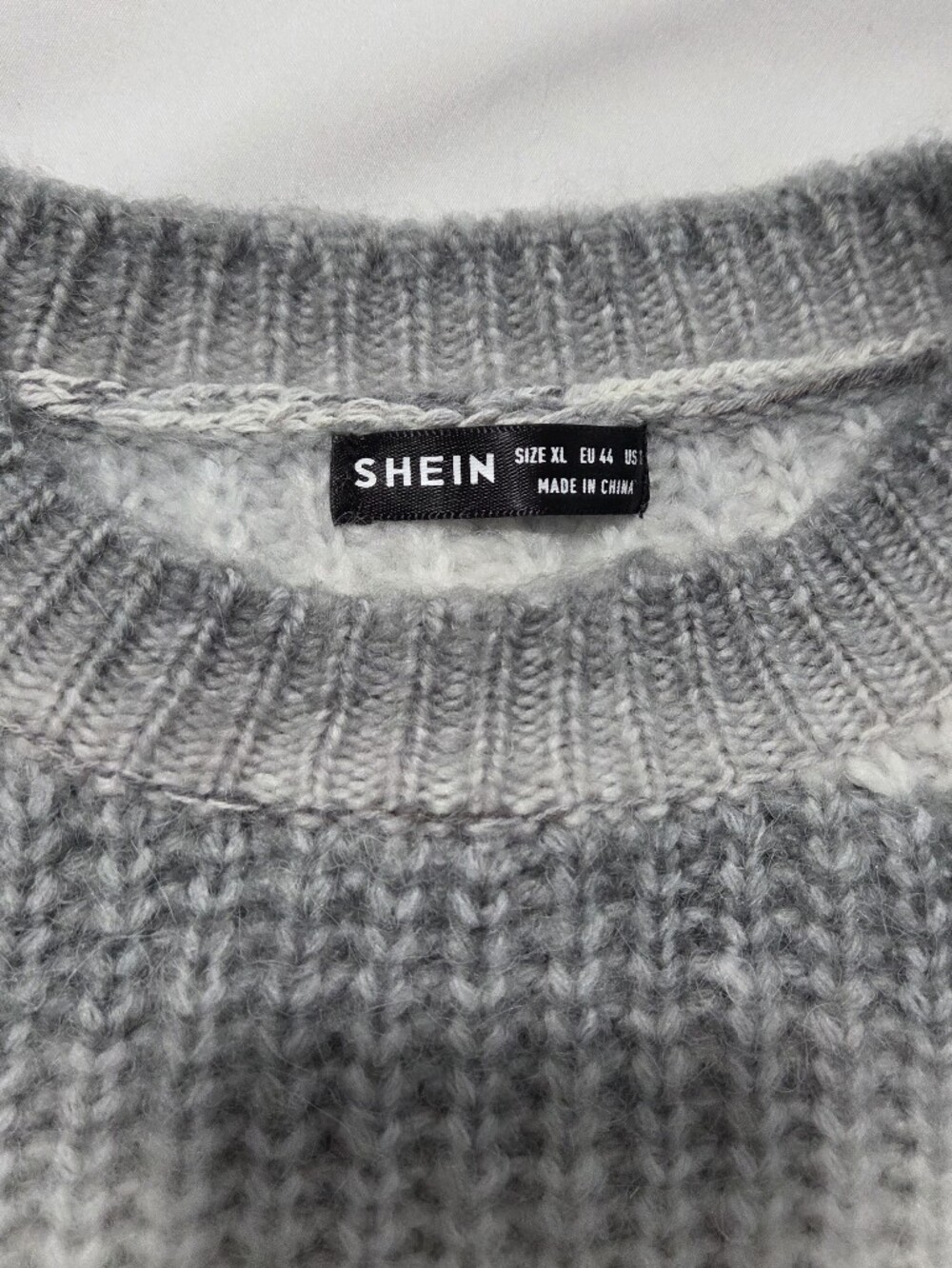 SHEIN Gray Knit Crewneck Sweater
